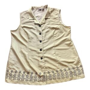 Giorgio Fiorlini Plus Collection Lime Grn Nylon/ Polyester Sleeveless Tunic 24W